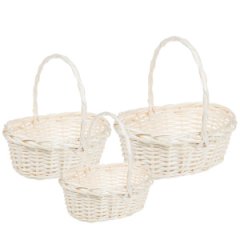 Набор корзин плетеных (ива) 31*24*H11/30см, 26.5*19.5*H10.5/26см, 22*15*H9/22см, 3 шт.натуральный