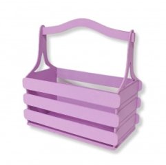 Декоративный ящик из фанеры реечный прямоугольный 250*125 h255 пурпурное утро
