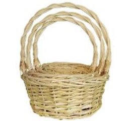 Корзины из ивы 31*13,5*36*B24, 26*11,5*31*B20, 20*10,5*26*B16, 3шт, S. круг, натуральный