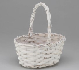 Корзина плетеная ива D22*16х11,5/25 см белый