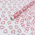 Пленка матовая Сердца розовые 70см,40мкм,10м