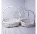Набор корзин из ивы, 3 шт, овал, 44*34*10*18*44; 38*29*9*16*39; 32*24*8*14*34см, белый
