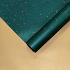 Пленка матовая Крапление цв.темно-изумрудный/золото 50мкм 580мм 10м±5%