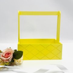 Декоративный ящик прямоугольный декор Ромбы 245*125 h270 сливочно-желтый