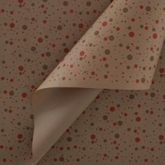 Крафт бумага Конфетти красный/кофейный цв. на коричневом фоне 720мм/60гр/10м± 5%