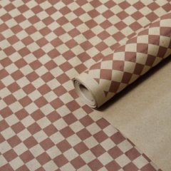 Крафт бумага Ромбы коричневый цв.на коричневом фоне 70 см*8,5 м ±10 см