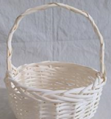 Корзина плетеная (ива), 23*23*12.5*28 см, 1 шт., белый