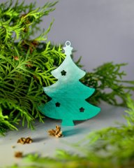 Игрушка новогодняя однослойная Елочка 88*105 мм 3шт