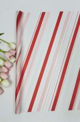 Пленка матовая  Лента трехцветная Красный коралл 58см 10м 50мкм