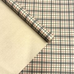 Крафт бумага Клетка черный/красный на коричневом 700мм/60гр/10м ± 5%