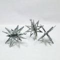 Игрушка новогодняя фигурная Звезда рождественская серебро 80мм 3шт