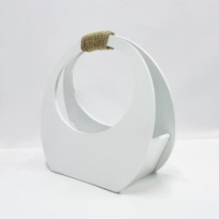 Кашпо сумка круглая маленькая 280*300*120 белый