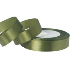 Лента атласная, 2см x 25ярд, цв.хаки