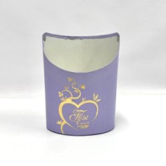 Ваза Овал 12,5*13,5*18 с тиснением Ты в моём сердце светло-сиреневый