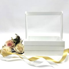 Декоративный ящик прямоугольный декор Рейки 245*125 h270 белый