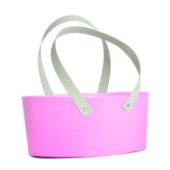 Коробка сумка Овал с 2 ручками малиновый