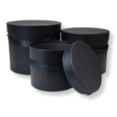 Набор коробок картон 3в1 ТУБА+ручки (16,5*14/23*19,5см) - Черный 10702070/100118/0002133, Китай