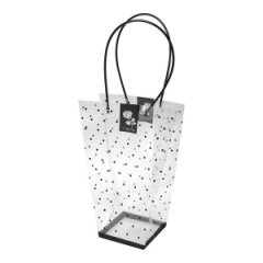 Сумка-трапеция пластиковая Горошек 24cm x 12cm x 26cm Черный