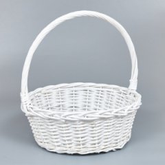 Корзина из ивы 38*13*38, S. круг, белый