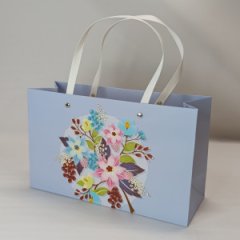 Пакет подарочный Флора, 28*17*10 см, лаванда