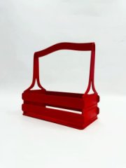 Декоративный ящик двухреечный прямоугольный 250*125 h255 Красный