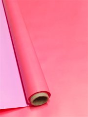Матовая пленка двухсторонняя на втулке 50 мкр 60 см*10 ярд ± 5% Красно-коралловый/розовый