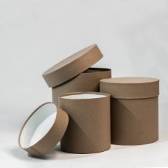 Коробки круглые набор из 3х (13*13/16*16/18*18) Натуральный