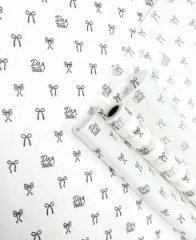 Бумага тишью на втулке Бантики графит 60см*15м±5% 30гр