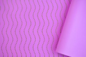 Пленка матовая двухст.с рисункомТочка волнацв.сирень пастель/золото 58см*12м±5% 50мкр