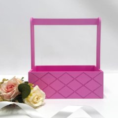 Декоративный ящик прямоугольный декор Ромбы 245*125 h270 розовый
