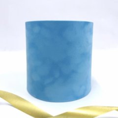 Коробка круглая без крышек 18*18 бархат голубой