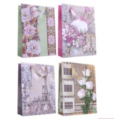 Подарочные пакеты Цветы Франции в ассортименте, 22x31x10 см