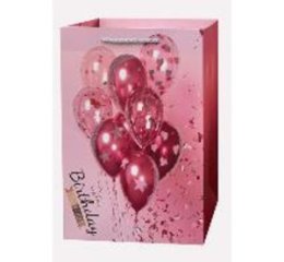 Пакет подарочный Шары 32*26*12см, розовый