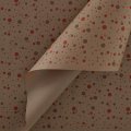 Крафт бумага Конфетти красный/кофейный цв. на коричневом фоне 700мм/60гр/10м± 5%*