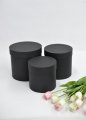 Коробки круглые набор из 3х (16*16/18*18/20*20) бумага дизайнерская Черный