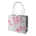Сумка с пластиковыми ручками I Like you 30х13х25cm серебро