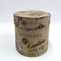 Коробка круглая 16*16 Париж С Любовью! белый на коричневом фоне