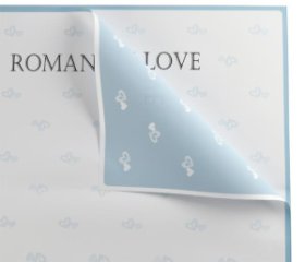 Упаковочный материал Влюбленность, 20 листов, 65мкр. 58cm*58cm, голубой