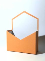 Конверт из картона под композицию 180*240*70 однотонный оранжевый