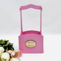 Декоративный ящик из фанеры квадратный с ручкой 140*125*h270 Декор нежно розовый