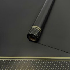 Пленка матовая однотонная Стиль черный/золото 58см*10м±5% 65мкм