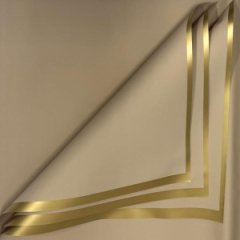 Пленка матовая Рамка золотая/мокко 20 листов 58*58см 65мкм