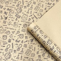 Крафт бумага Школьная пора коричневый/черный на коричневом фоне 720мм*10 м ± 5%