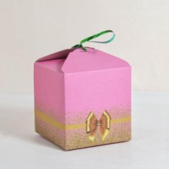 Складная коробка «Бант» розовая