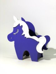 Кашпо Единорог сиреневый (18*20*8)