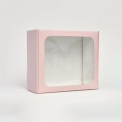 Коробка сКоробка с ПЭТ-окном цв. розовый, 260мм/300мм/120мм