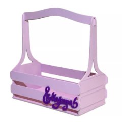 Декоративный ящик двухреечный прямоугольный С 8 Марта! 250*125 h255 Пастельно-розовый