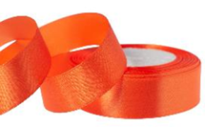 Лента атласная 2,5/25 морковный