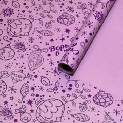 Пленка матовая НГ двухсторонняя Игрушки розовая 58см*10м±5% 50мкр