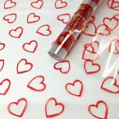 Пленка Сердечки контурные красные 70см*10ярд ± 5%